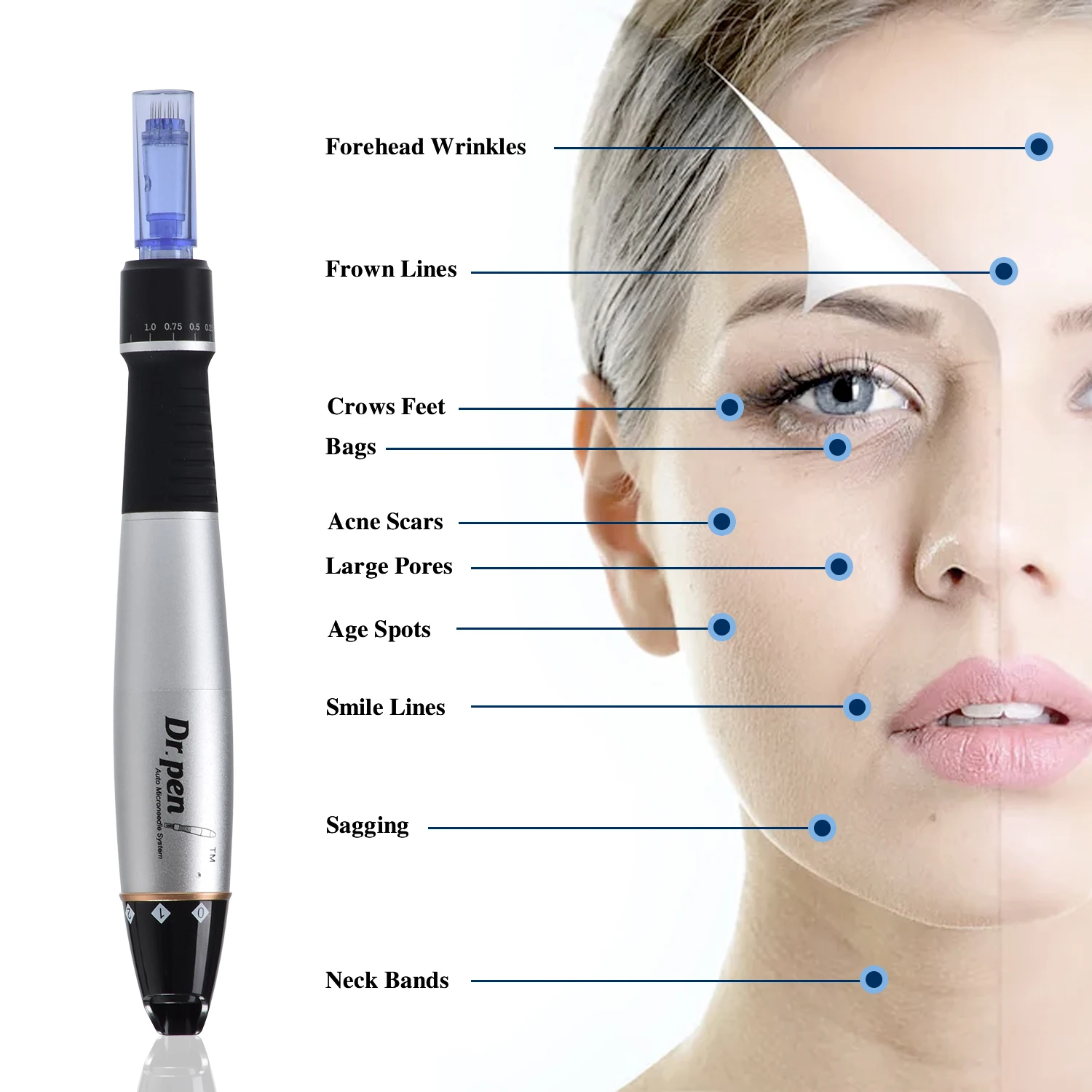 DrペンウルティマとA1 12個針キットプロフェッショナルダーマペン有線microneedlingダーマペン顔メソセラピー美容機器
