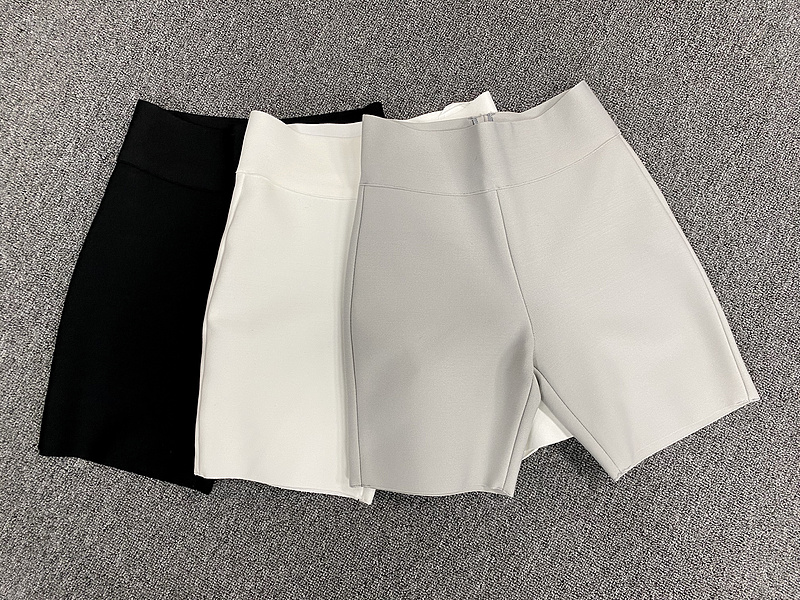 Top Qualität Promi Grau Schwarz Weiß Elastische Rayon Bandage Hosen Mode Bodycon Shorts Sport Hose