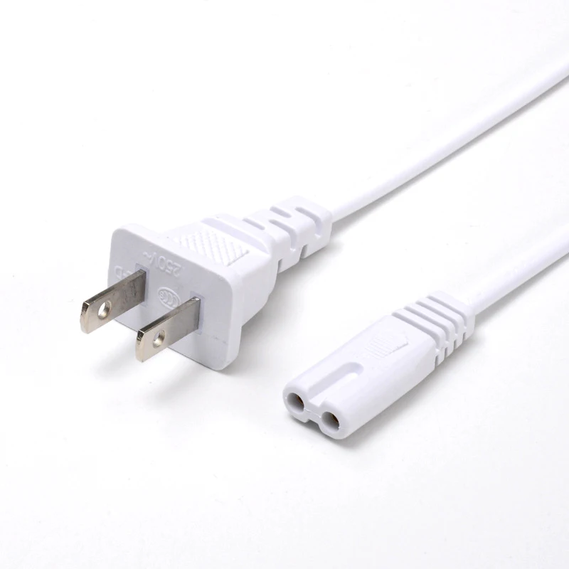 2 Pin Phổ Mỹ EU C7 C8 Nối Dài Đèn LED Dây Nguồn Mỹ Châu Âu Hình Số 8 Nguồn Laptop dây Cáp Cho PS4 1.5M 0.6M