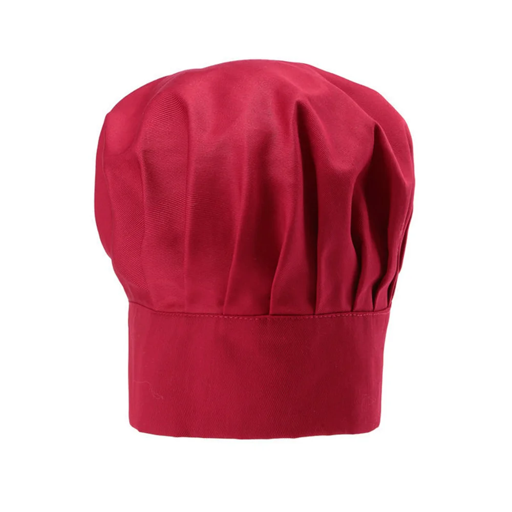 Gorro de Chef para hombre y mujer, gorro elástico para panadero, cocina, cocinero, restaurantes, Catering, color negro y rojo, 1 ud.