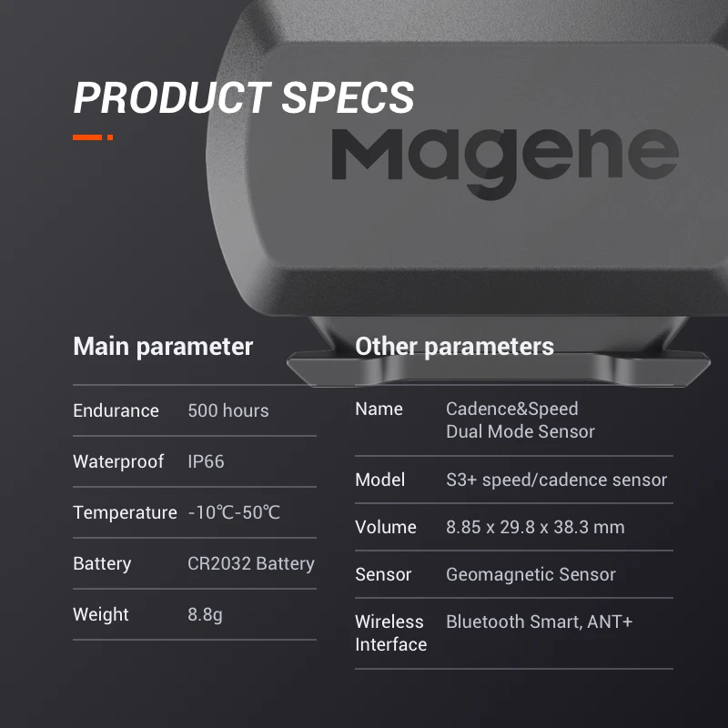 Magene s3 + sensor de cadência de velocidade ant + bluetooth-compatível speedmeter sensor duplo para garmin igpsport xoss bryton computador