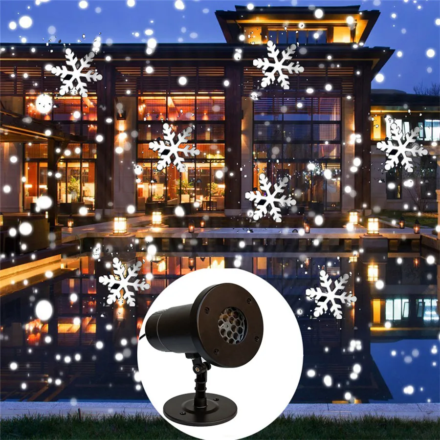 Proyector de luces LED para nevadas, lámpara de proyección de copos de nieve para Navidad, fiesta al aire libre, boda, paisaje que cae
