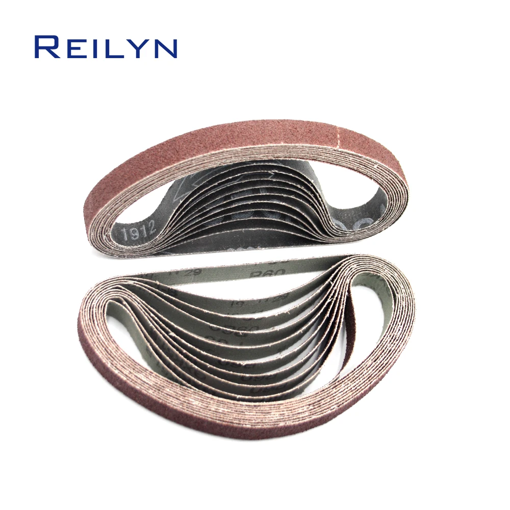 Cát Dây 10 Chiếc 330X10Mm Cát Giấy Đánh Bóng Dây Băng Chà Nhám Nhám Đai Cát Giấy Đánh Bóng Chất Liệu