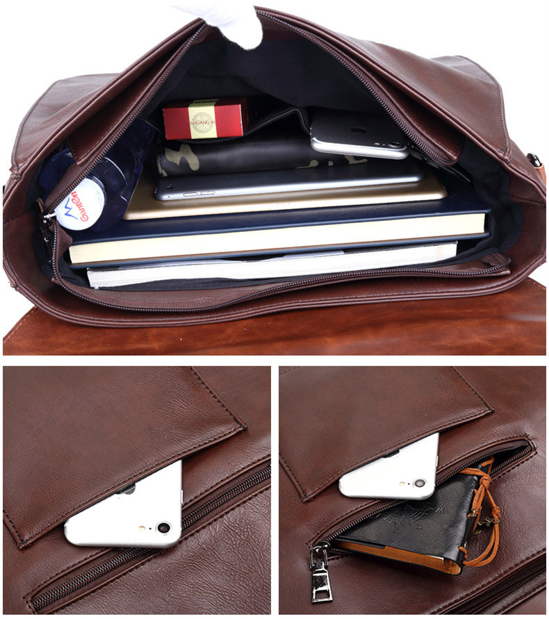 Maletín Vintage de cuero Crazy horse para hombre, bolso para ordenador portátil de oficina o de negocios, estilo mensajero informal, Retro