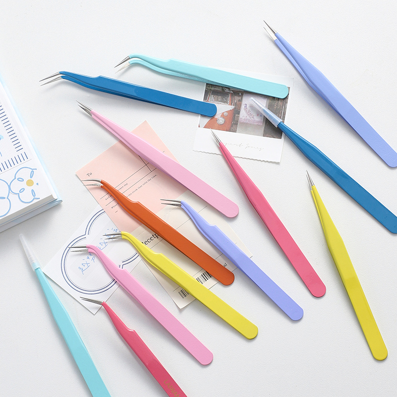 14 wzorów Kawaii śliczne makaroniki kreatywne artykuły papiernicze pęsety DIY naklejki na taśmie Washi gadżet narzędzie wielofunkcyjne pęsety konto ręczne