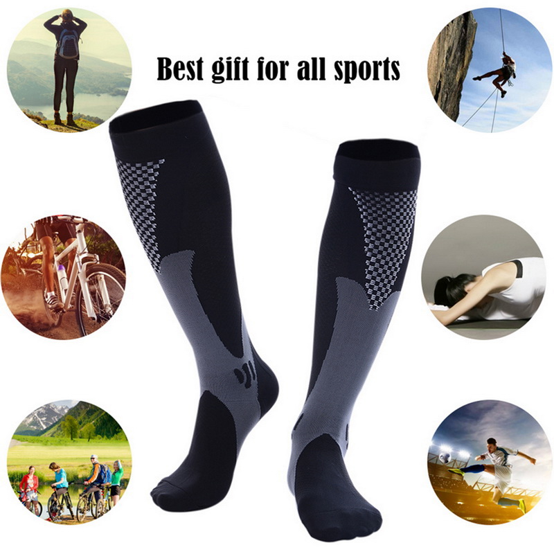 Calcetines de compresión deportivos para hombre, calcetines de ciclismo para venas varicosas, calcetines de compresión para correr y enfermera, senderismo Natural al aire libre