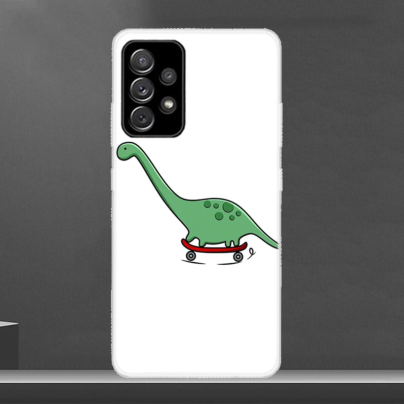 Casing ponsel dinosaurus kartun lucu, untuk Samsung Galaxy A12 A13 A14 A22 A23 A24 A32 A33 A34 A52 A53 A54 A72 A73 A02S A03S A04S A42