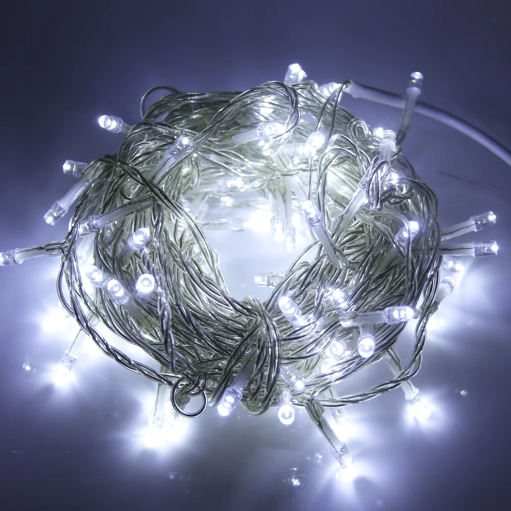 LED ガーランドストリングライト 20 メートル 10 メートル 5 メートル 2 メートルクリスマスツリー結婚式の装飾防水フェアリーライト屋内屋外バッテリー駆動