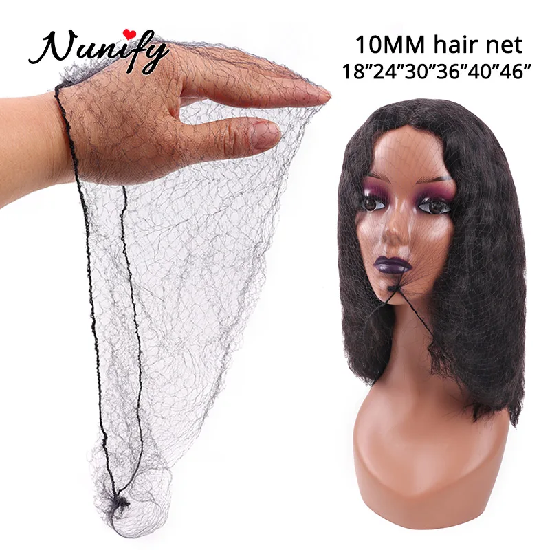 Nunify Đen 100 Chiếc Tóc Lưới Vô Hình Thun Viền Phối Lưới-Lên Phụ Kiện Tóc Bó Tóc Giả Phía Trước Đóng Cửa Hairnets