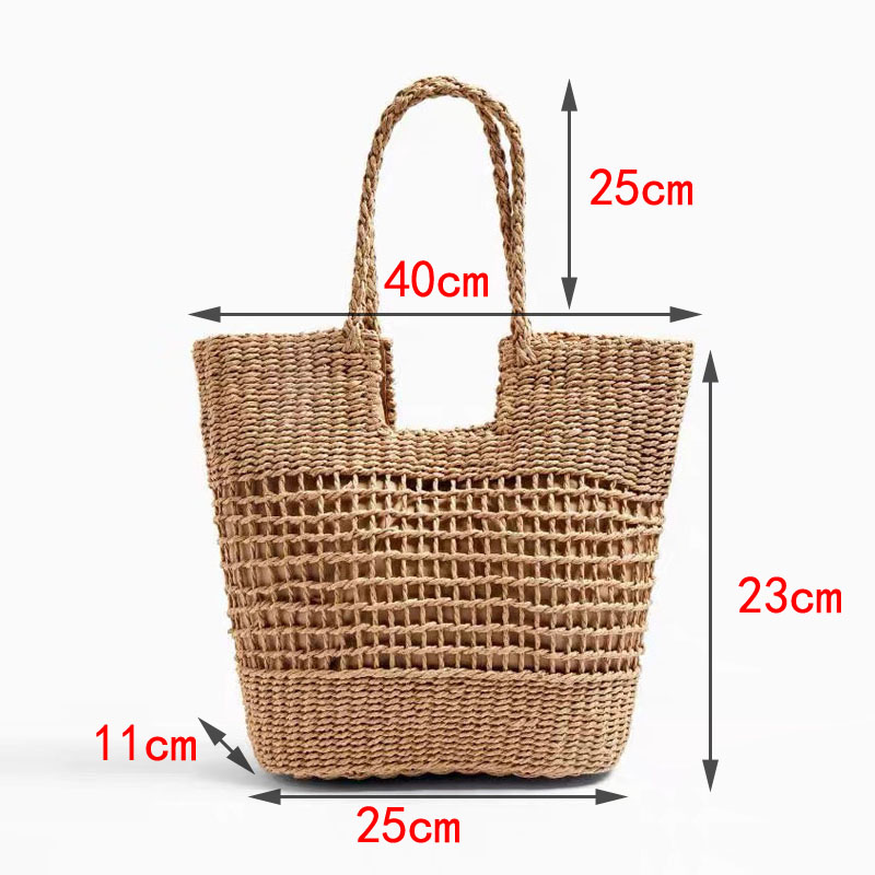 Temperamento feminino floresta bolsa tecida, bolsa de ombro feminina, portátil, grande, oca, nova