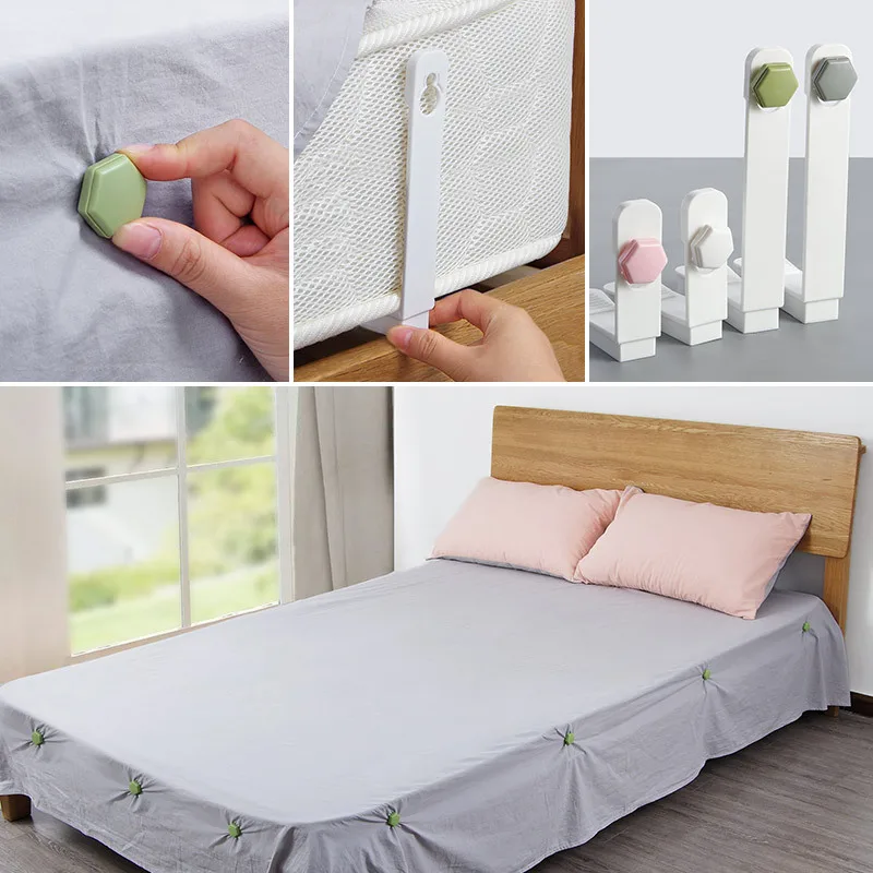 Soporte para sábanas con Clip para el hogar, funda para sofá, colchón, edredón, sujetadores antideslizantes, soporte fijo, accesorios pequeños para el hogar, 4 Uds.