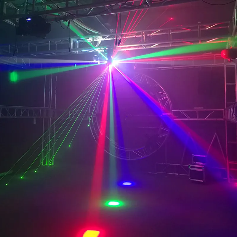 Professional DJ Disco Ball ไฟ LED ลําแสงเลเซอร์ strobe 3in1 หัวฟุตบอล light DMX ไนท์คลับ party แสดงแสงเวที