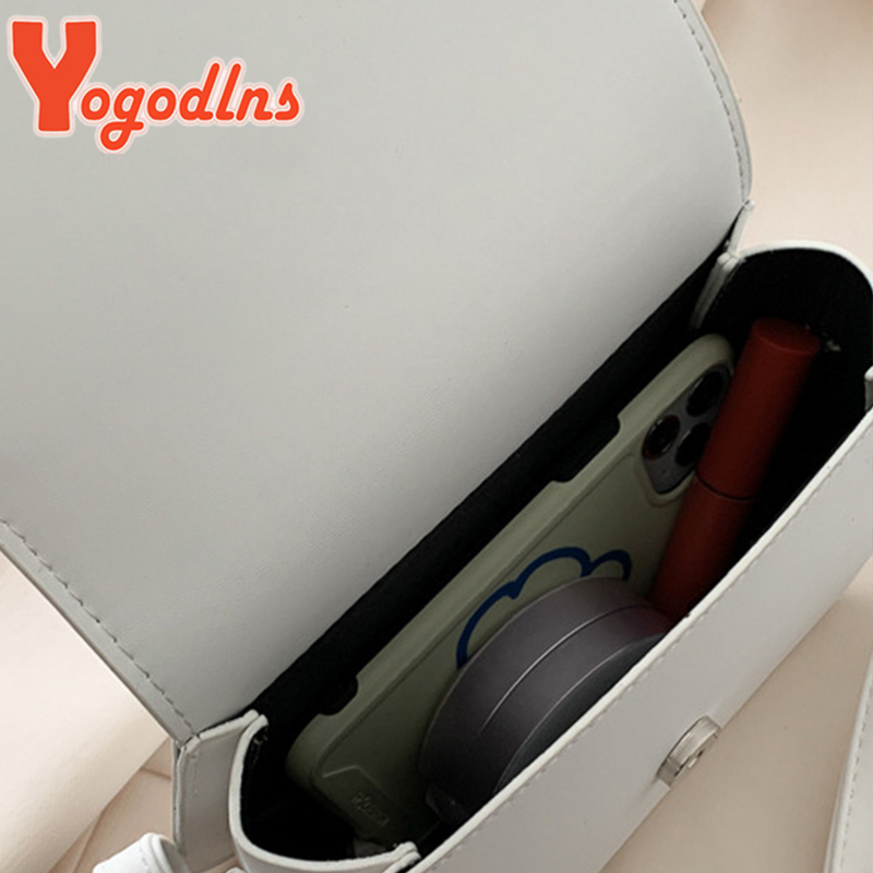 Yogodlns อินเทรนด์อานไหล่กระเป๋าผู้หญิง PU หนัง Crossbody กระเป๋าสีทึบ Flap Messenger กระเป๋ากระเป๋าถือกระเป๋า