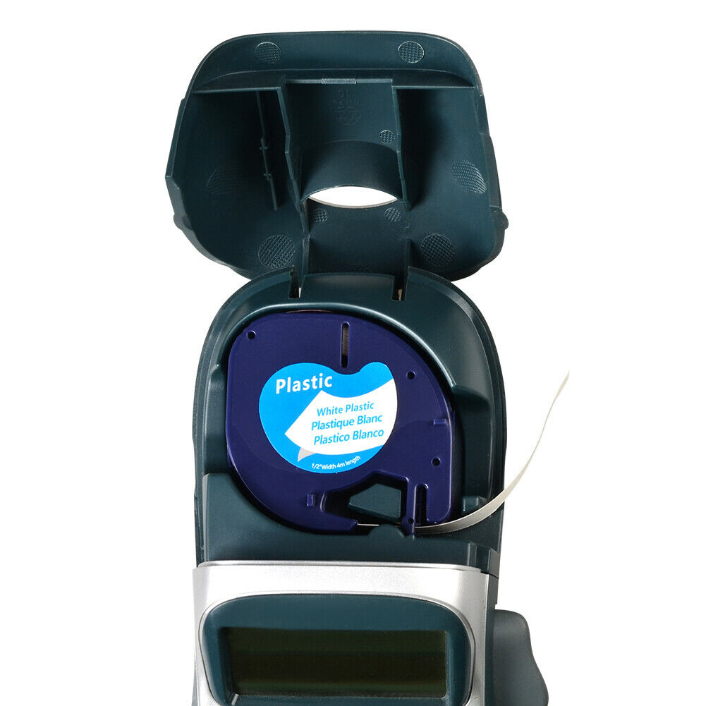 10 互換性のある Dymo LetraTag 91201 白地に黒のプラスチック ラベル テープ 91201 91221 59422 S 0721660   LT100H