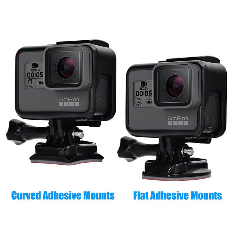 Adhesive Mounts For GoPro 13 12 9 8 7 5 Curved Flat Mounts Sticky Pads for Go Pro Dji SJCAM Action Camera Helmet Board Car