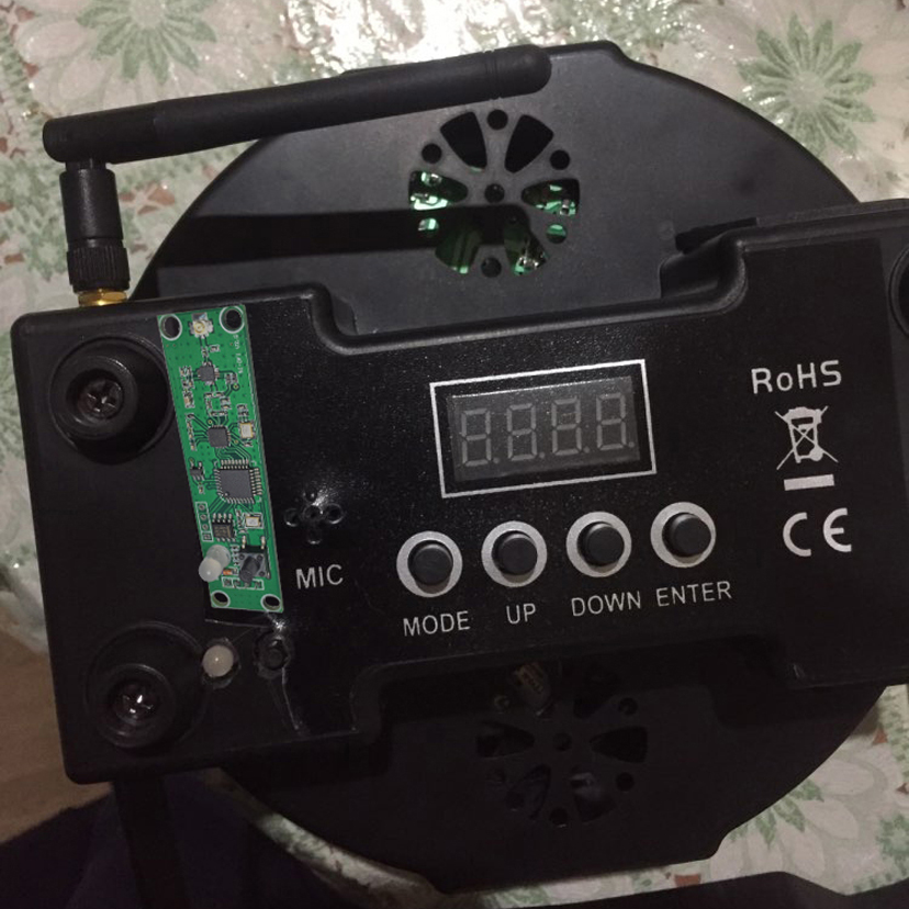 Placa de módulo PCB inalámbrico DMX 512 con antena, transmisor y receptor 2 en 1 para controlador DMX con cabezal móvil, Control de luces de fiesta