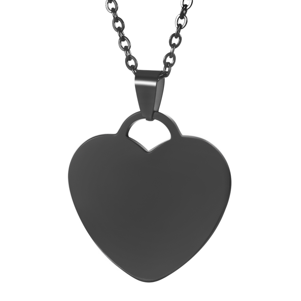 ที่กําหนดเองสร้อยคอพิมพ์ภาพที่มีสีสันชื่อแกะสลักสแตนเลสสตีลหัวใจจี้สร้อยคอเครื่องประดับสําหรับผู้หญิงแท็ก ID