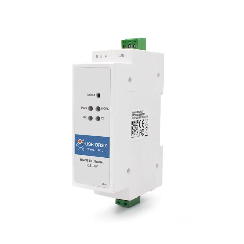 Dr302 Dr301 Din Rail Seriële Rs485 Rs232 Naar Ethernet Tcp/ip Rj45 Server Module Ethernet Converter Modbus Rtu Naar Modbus Tcp-Eenheid