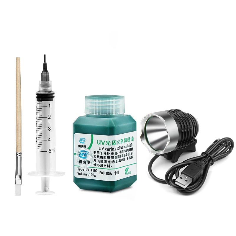 UV-Härtungslampe, Lötmaske, grüne Ölfarbe, verhindert korrosive Belastungen für Telefon, Leiterplatte, PCB-Reparaturwerkzeug mit Pinselnadel