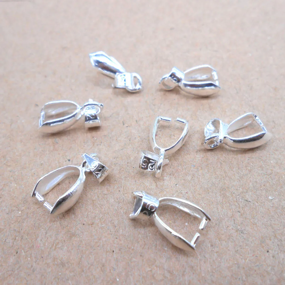 Chất Liệu Bạc 925 10 Chiếc Rất Nhiều Kích Thước S-M-L Đồ Trang Sức Phát Hiện 925 Dán Tem Bạc Tại Ngoại Cổng Kết Nối Bale Kẹp Khóa Mặt Dây Chuyền