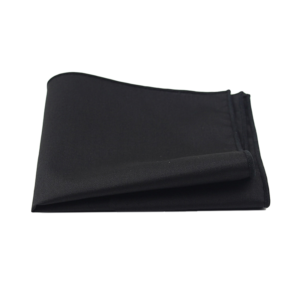 Männer Leinen Baumwolle Plain Schwarz Tasche Platz Bunten Rand Taschentuch Prom Hanky
