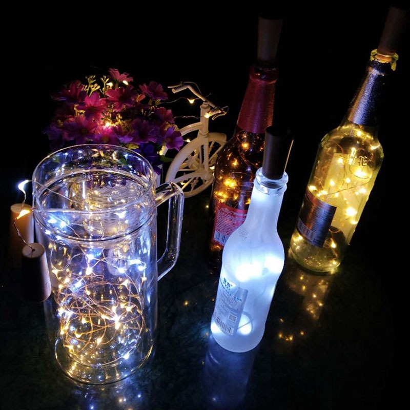 Solar Wein Flasche Licht Mit Korken LED Lichterketten Lichterkette Girlande Weihnachten Party Hochzeit Bar Dekoration Kupfer Draht Lampe