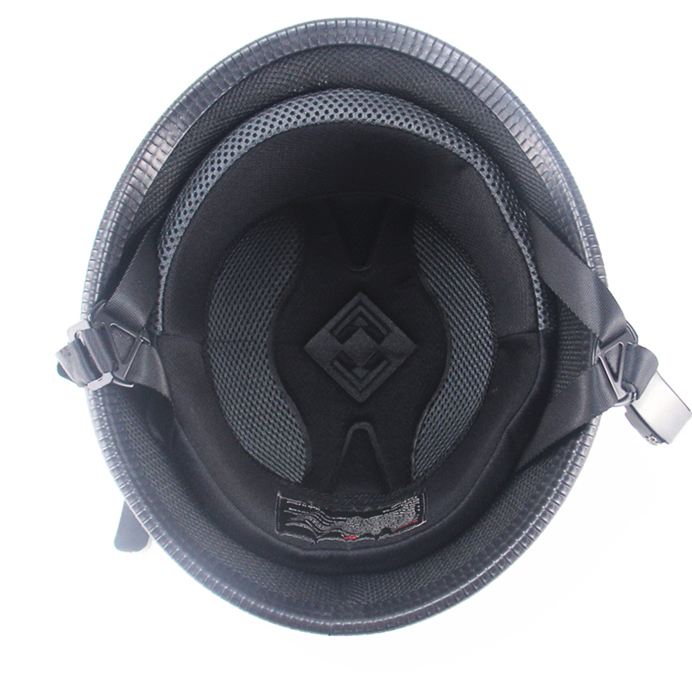 Винтажный мотоциклетный шлем для крейсера, плоский немецкий шлем для езды на мотоцикле, ярко-черный, в горошек, Стайлинг автомобиля, 1 шт. M/L/XL