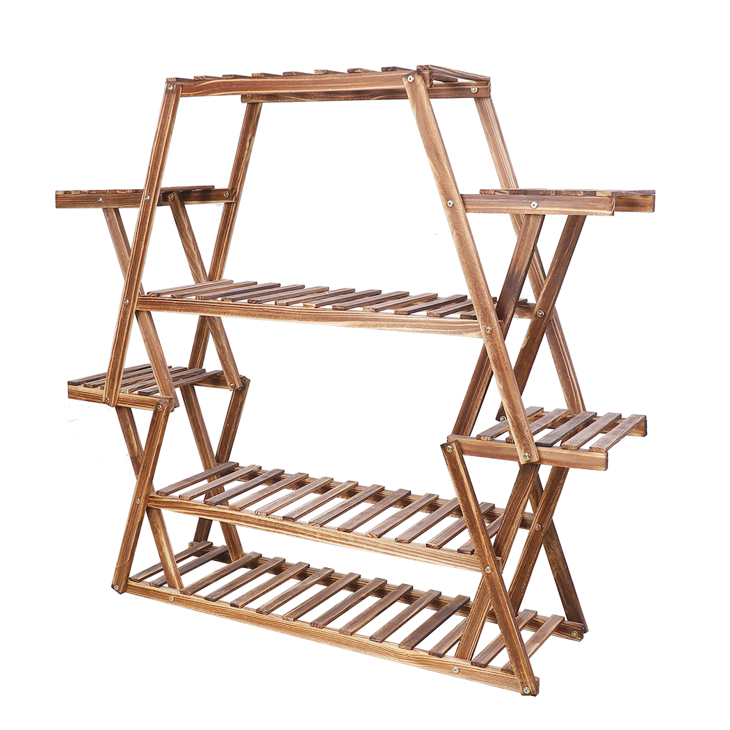 Großer dreieckiger Holz pflanzenst änder Innen 6 Tier Blumentopf halter Regal Ecke Display Rack Organizer Regale