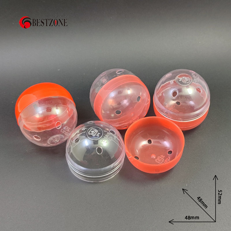 Bộ 50 1.89*2Inch 48*52Mm Bất Ngờ Bóng Nửa Trong Suốt Màu Sắc Rõ Nét Nhựa Bán Hàng Tự Động Trống Đồ Chơi viên Trẻ Em Quà Tặng