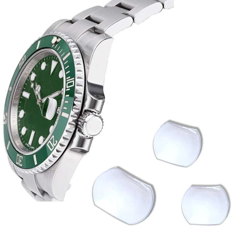 Lente de calendario con lupa de burbuja de zafiro de alta calidad para ventana de fecha reloj cristal 7,0x5,5mm/5,5x4,5mm/5,5mm a elegir