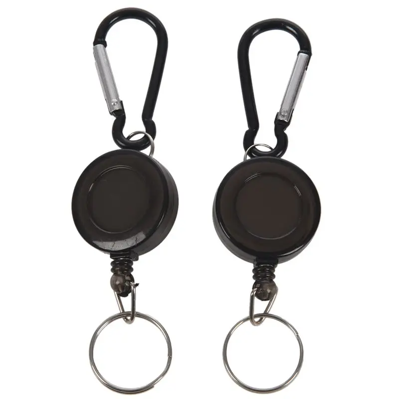 2 PCS ABZEICHEN REEL-VERSENKBARE RECOIL YOYO SKIPASS AUSWEIS HALTER SCHLÜSSEL KETTE Farbe: Schwarz Menge: 2 Pcs