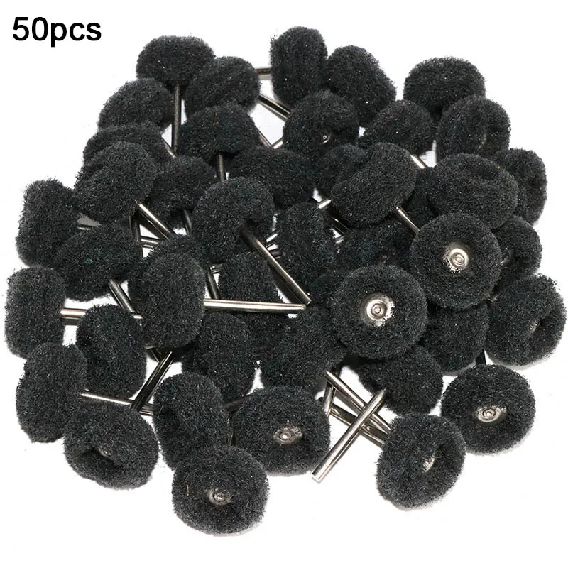 25/50pcs Mini แปรง Scouring Pad ล้อขัดเส้นใยไนลอนบดหัวขัด Buffing ล้อขัด 1 "25 มม.ชุดสําหรับ Dremel