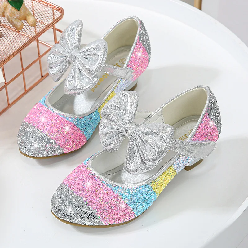เจ้าหญิงรองเท้าสําหรับสาวเด็กรอบ Toe Soft-Sole วัยรุ่นรองเท้าส้นสูงคริสตัลเดี่ยวรองเท้า Shandals คริสต์มาสของขวัญ