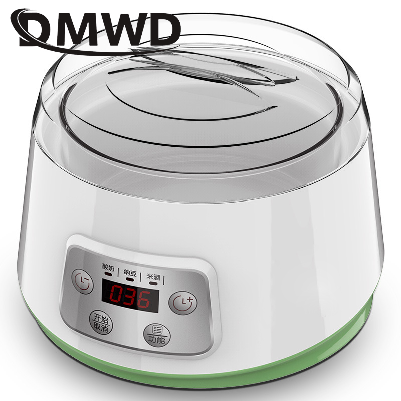 DMWD 미니 전기 요구르트 제조기 자동 Leben 효소 발효기 요구르트 세라믹 용기 컵 낫토 막걸리 발효 기계