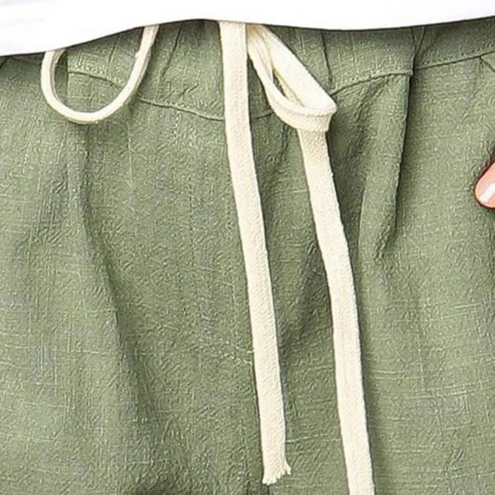 여성 여름 느슨한 반바지 캐주얼 Drawstring 탄성 허리 솔리드 컬러 여성 캐주얼 반바지 비치웨어 Жаночыя шорты