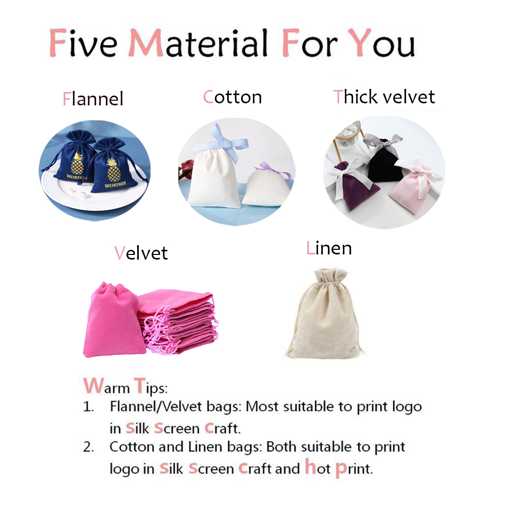 Benutzerdefinierter Link für die Schmuckverpackung. Samt-Flanell-Boxbeutel