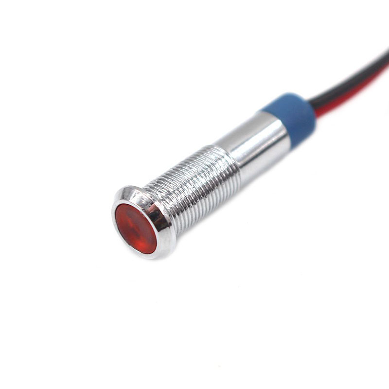 1PC LED โลหะไฟแสดงสถานะ 6 มม.กันน้ําสัญญาณไฟเตือน 12V 24V 220V โวลต์สีแดงสีเหลืองสําหรับแดชบอร์ดเรือ