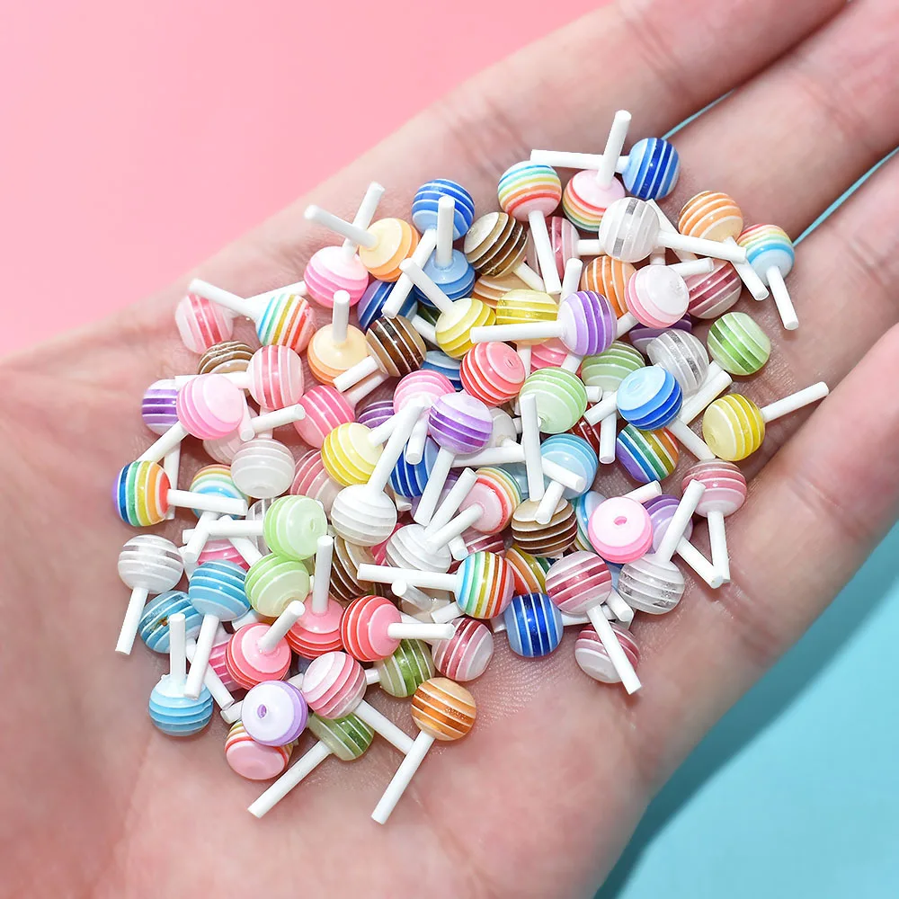 MIni Piruleta de arcoíris de simulación, casa de muñecas en miniatura, comida de imitación para muñecas, juguetes de cocina, accesorios, 15x7mm, 1:12, 20 piezas