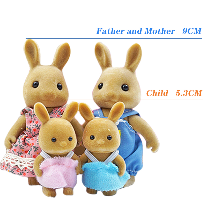 부활절 토끼 가족 숲 동물 1:12 스케일 인형 집 미니어처 Accessorie 토끼 곰 순록 소녀 선물을위한 놀이 척