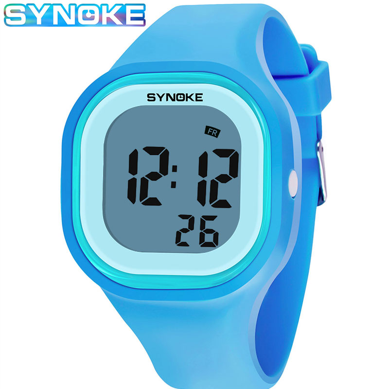 Synoke marca crianças relógio de moda crianças relógios meninos alarme led relógio digital para crianças estudante relógio de pulso à prova dwaterproof água