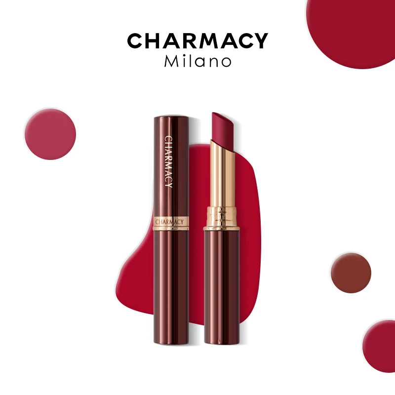 CHARMACY 16 colores lápiz labial de terciopelo resistente al agua fácil de usar lápiz labial de larga duración mate maquillaje de labios cosmético