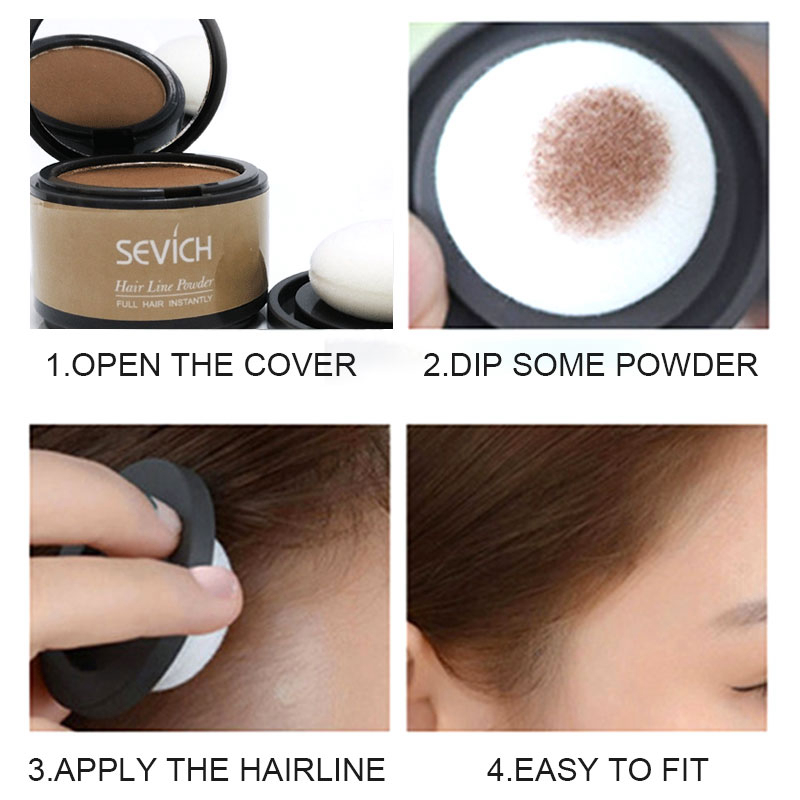 Sevich Haaransatz Pulver 4g Haaransatz Schatten Puder Frauen Männer Make-up Haar Concealer natürliche Abdeckung Unisex Haar glätter Pinsel