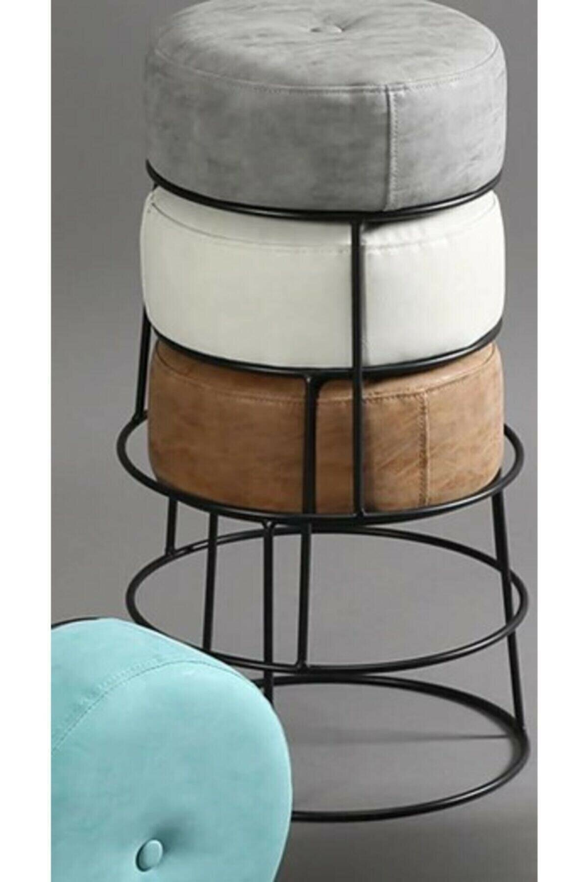 Bulan Abu-abu Gelap Kursi Bulu Thailand Berbulu dengan Kaki Logam