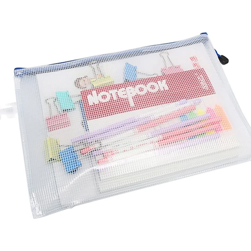 16Pcs ตาข่ายกระเป๋าซิปกระเป๋าเอกสาร,กระเป๋ากันน้ำซิปแฟ้มโฟลเดอร์,A4ขนาด,สำหรับอุปกรณ์สำนักงานสำหรับโรงเรียน,กระเป๋าเดินทาง