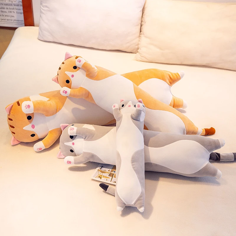 50-130CM Dễ Thương Mềm Dài Mèo Bạn Trai Gối Sang Trọng Đồ Chơi Nhồi Bông Tạm Dừng Ngủ Trưa Văn Phòng Ngủ Gối Quà Tặng búp Bê Cho Bé Gái