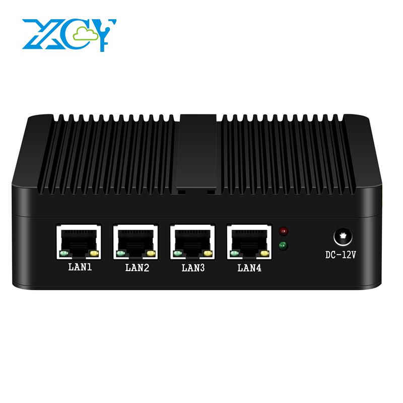 XCY Tường Lửa Thiết Bị Máy Tính Mini PC Intel Celeron J4125 4 Nhân 4x LAN 2.5G I225V Mạng Mềm Router pfsense OPNsense