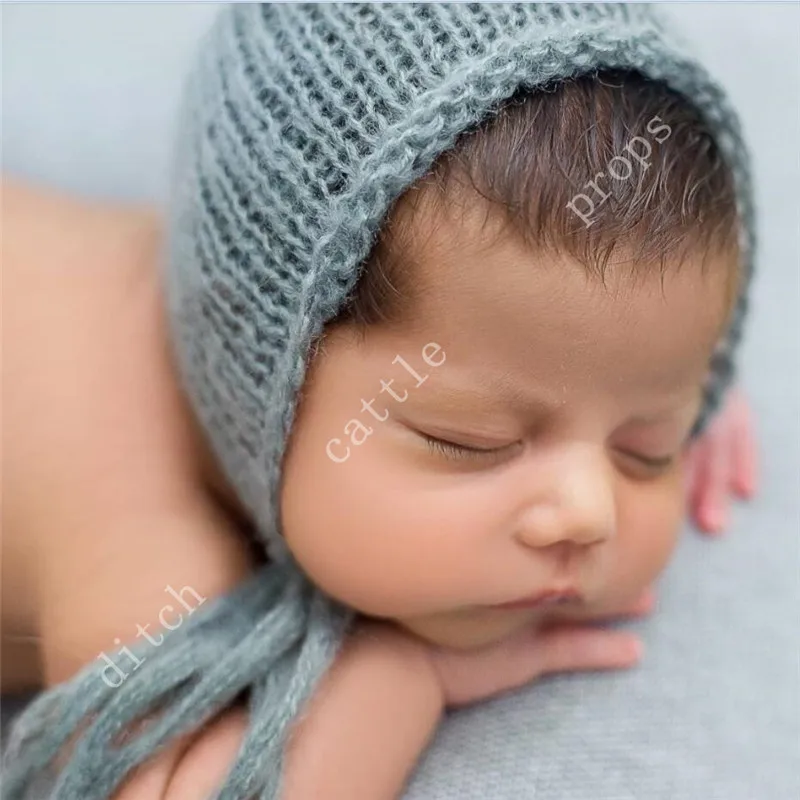 Làm Thủ Công Cho Bé Đan Dây Tay Mohair Bonnet, Bé Đạo Cụ Chụp Ảnh. Chụp Ảnh Chống Đỡ. Ngày Tắm Cho Bé Tặng