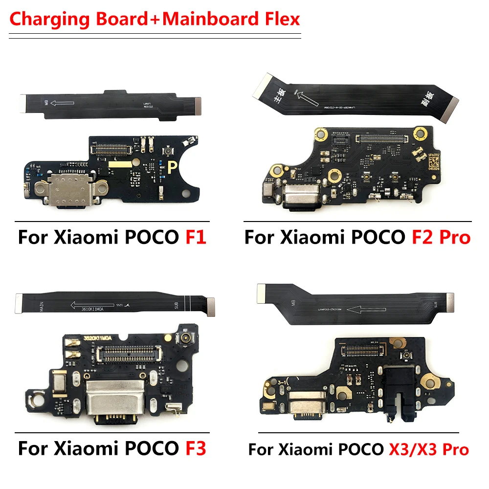 Mới Dành Cho Xiaomi Poco F2 Pro F1 F3 X3 Pro USB Sạc Điện Ban Đầu Kết Nối Cổng Cắm Dock Với Mainboard bo Mạch Chủ Cáp Mềm