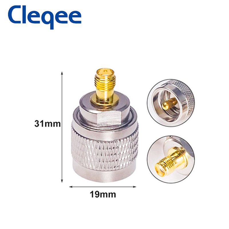 Cleqee 1 Buah SMA Female Ke UHF PL259 Male PL259 Connector RF Coax Coaxial Adapter