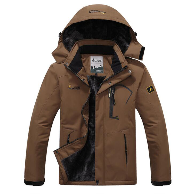 Männer Winter Jacken Parka Männer Windschutz Samt Dicke Warme Wind Pelz Mäntel Männlich Outdoor Wasserdichte Kapuze Anorak Jacken